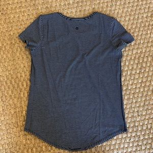 Lululemon black & white stripe tee